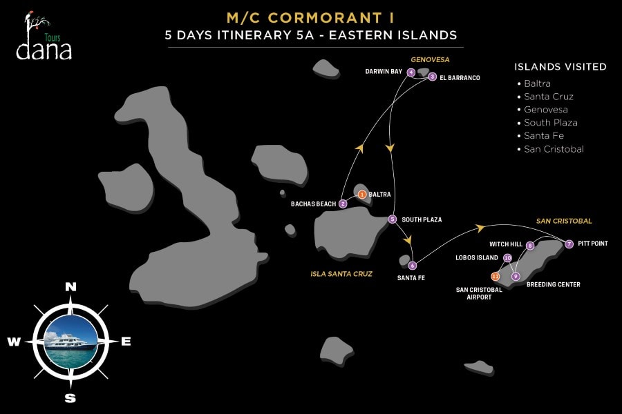 MC Cormorant I 5 Days Itinerary 5A - Eastern Islands