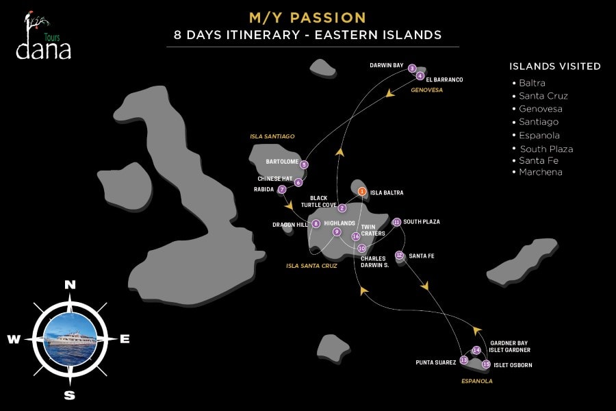 MY Passion 8 Days Itinerary - Eastern Islands