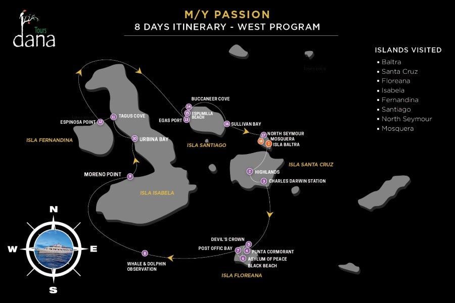 MY Passion 8 Days Itinerary - Western Islands