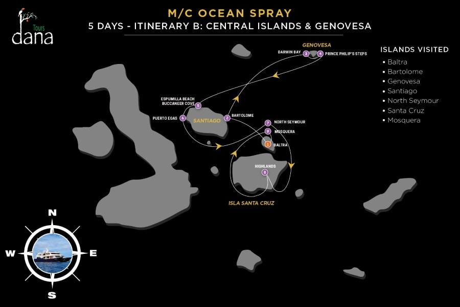 Ocean Spray 5 Days - B Central Islands & Genovesa