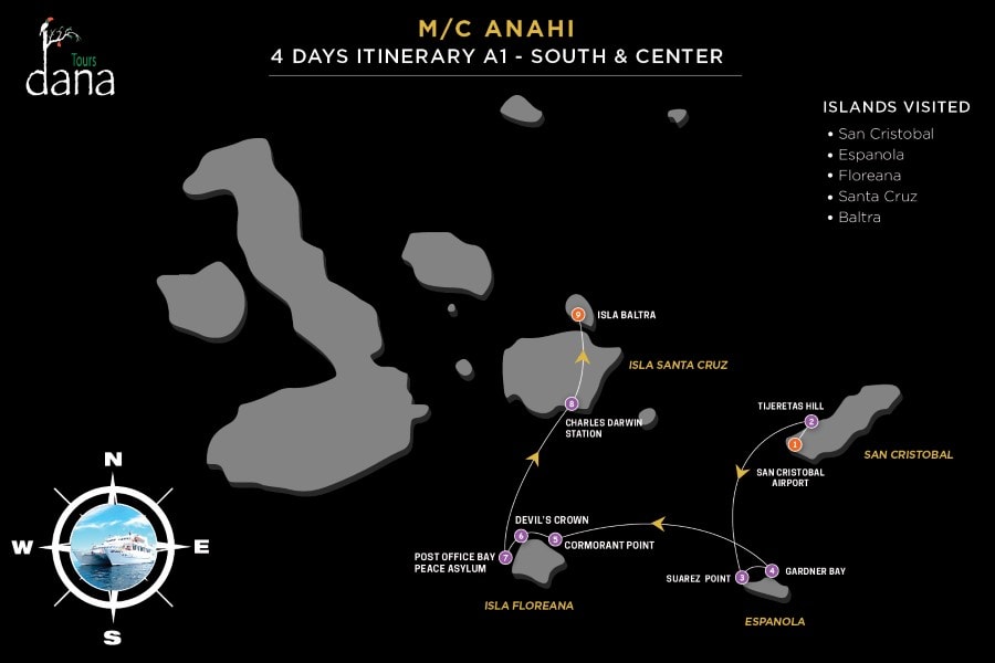 MC Anahi 4 Days Itinerary A1 - South &amp; Center